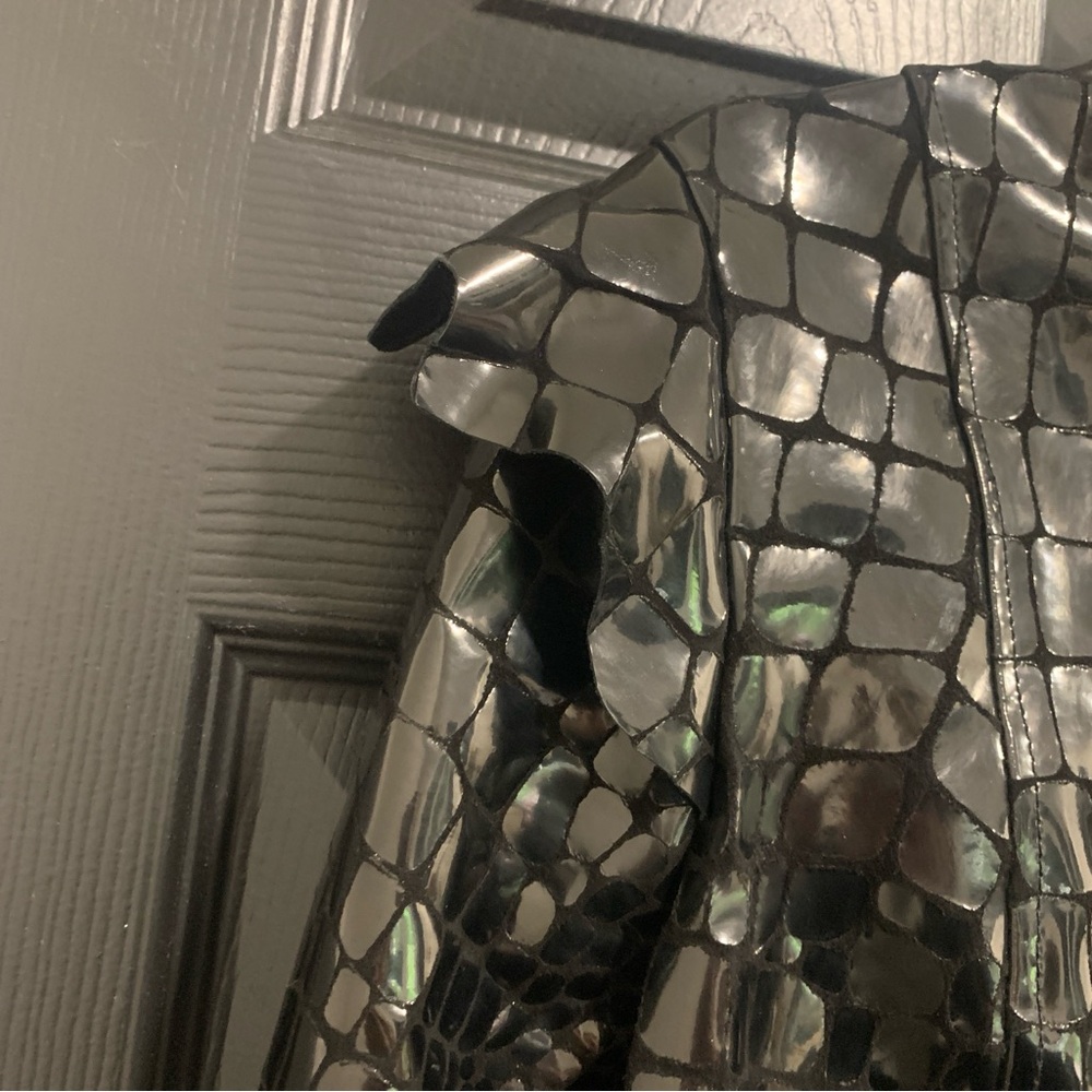 Hysideis | Genuine Italian Leather Black Crocodile Pattern Jacket | EU 44 - Picture 9 of 10